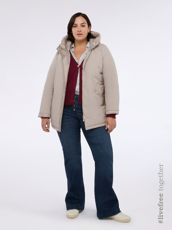 Hybrid-Daunenjacke mit Kapuze