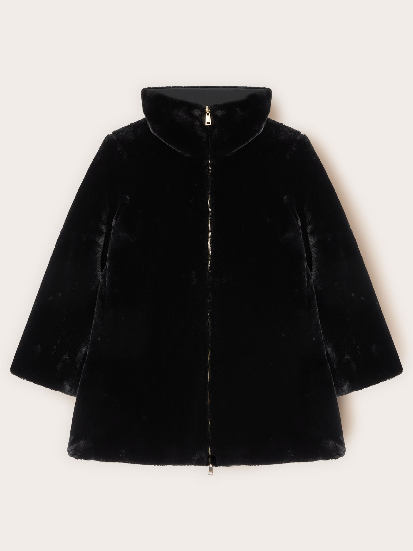 Reversible plush effect coat image number 5