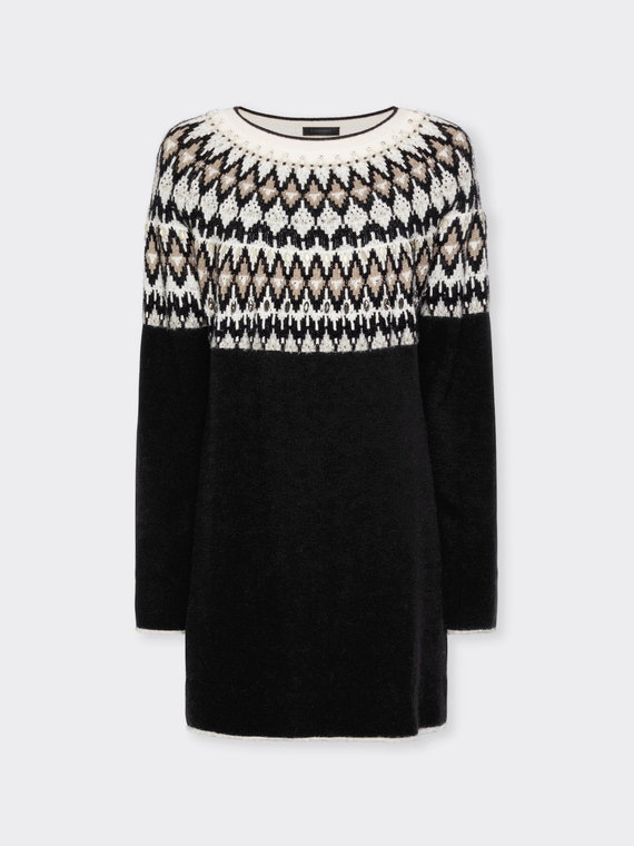 Maglia "fair isle" ricamata a mano