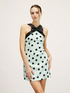 Mini-Kleid mit Punktemuster und Schleife image number 2