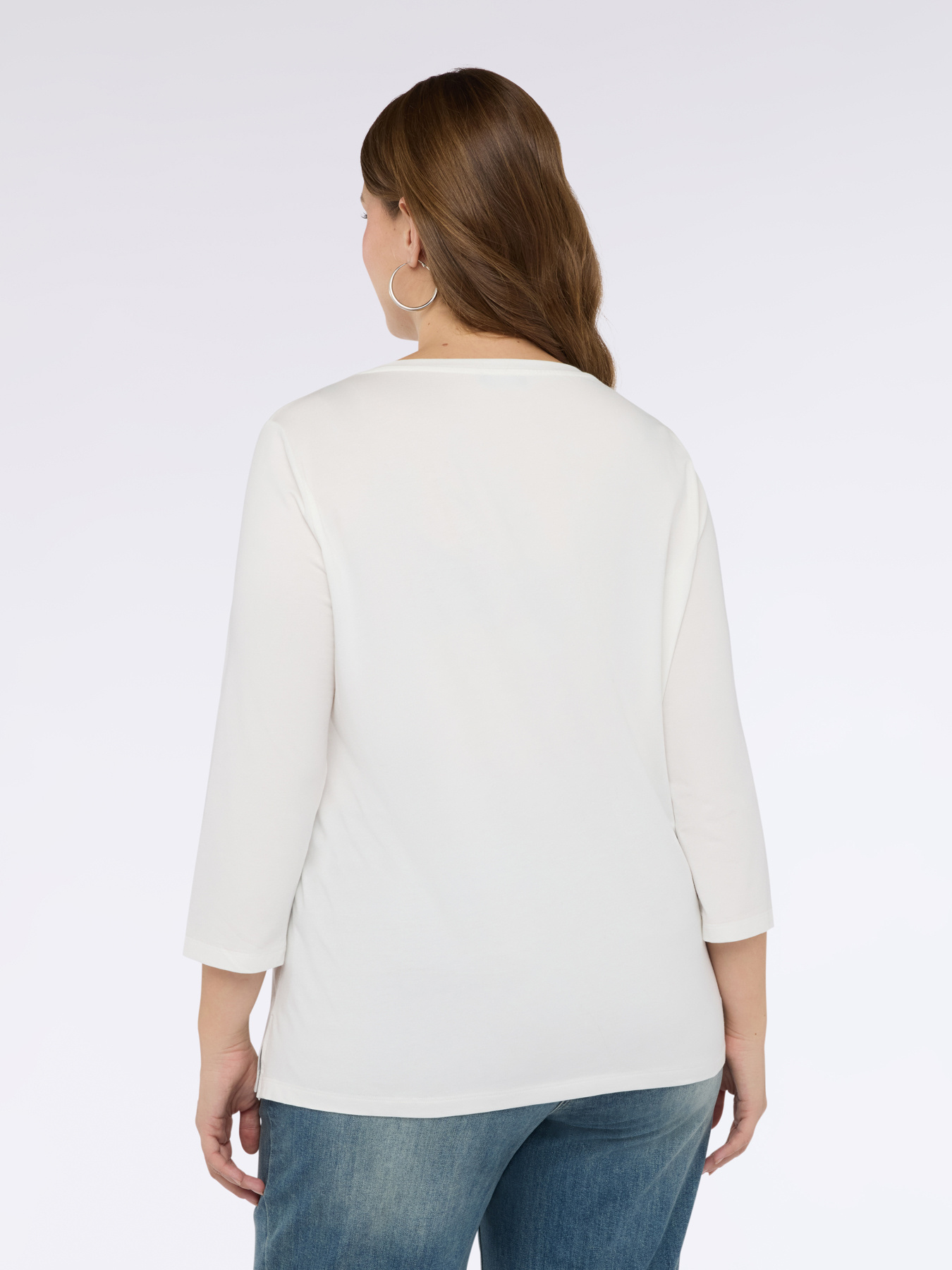 T-shirt in jersey di cotone con lavorazione a rombi image number 1