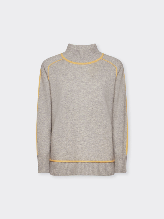 Pull en laine avec bords contrastés