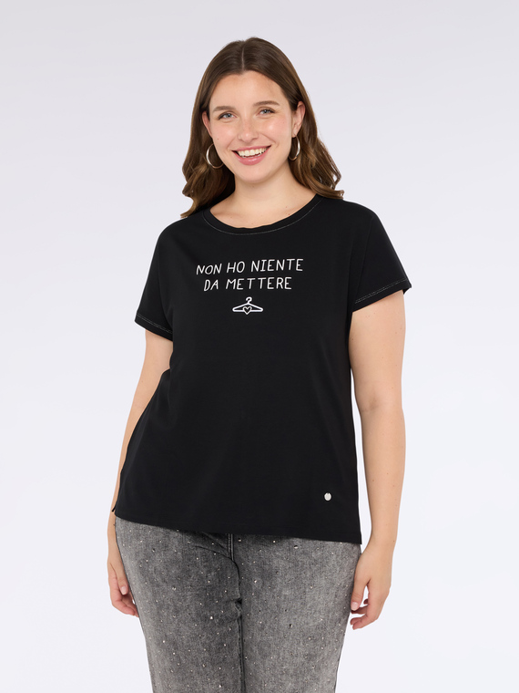 Jersey-T-Shirt mit lustigem Aufdruck