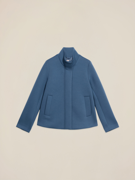 Cappotto in scuba con collo alto