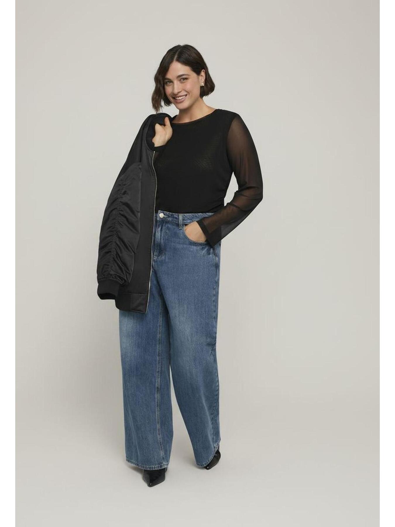 Long-sleeved tulle top image number 3