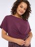 Vestido flare bimaterial con estampado image number 3