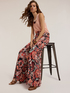 Flowing palazzo pants with ethnic pattern image number 0