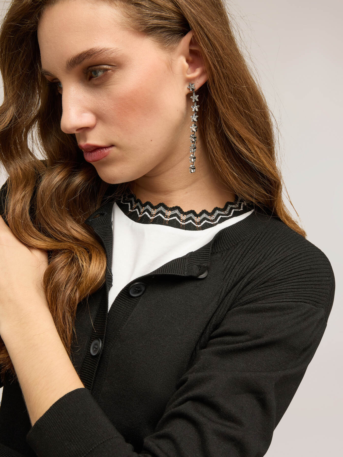 Cardigan with ribbed details image number 3