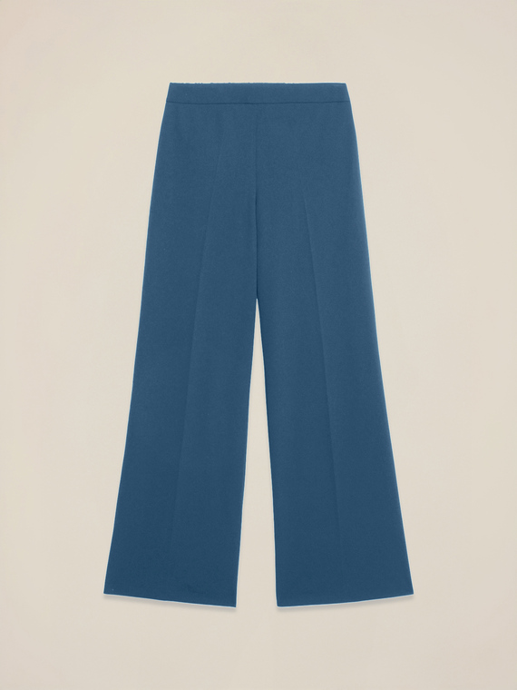 Pantaloni palazzo din țesătură crepe