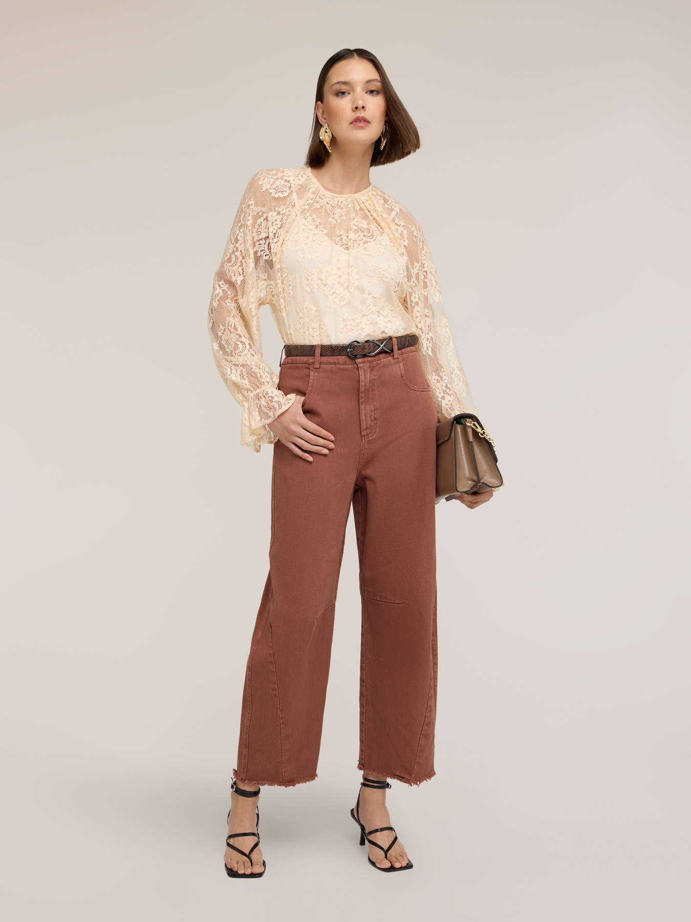 Balloon pants in cotton drill image number 2