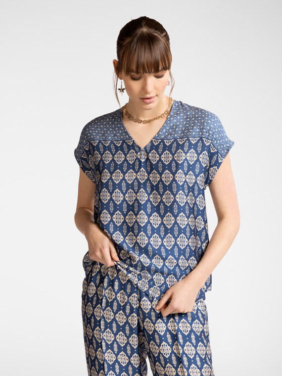 Bluse mit Ethno-Druck