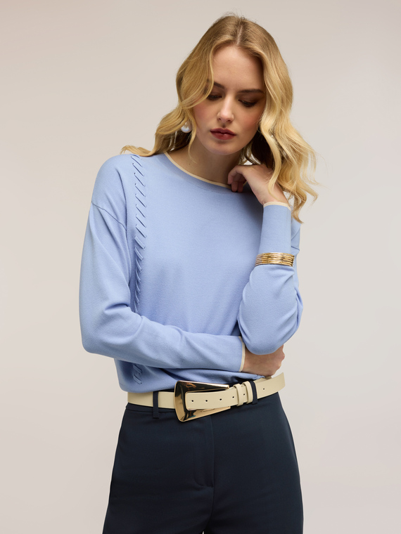 Sweater with decorative stitching