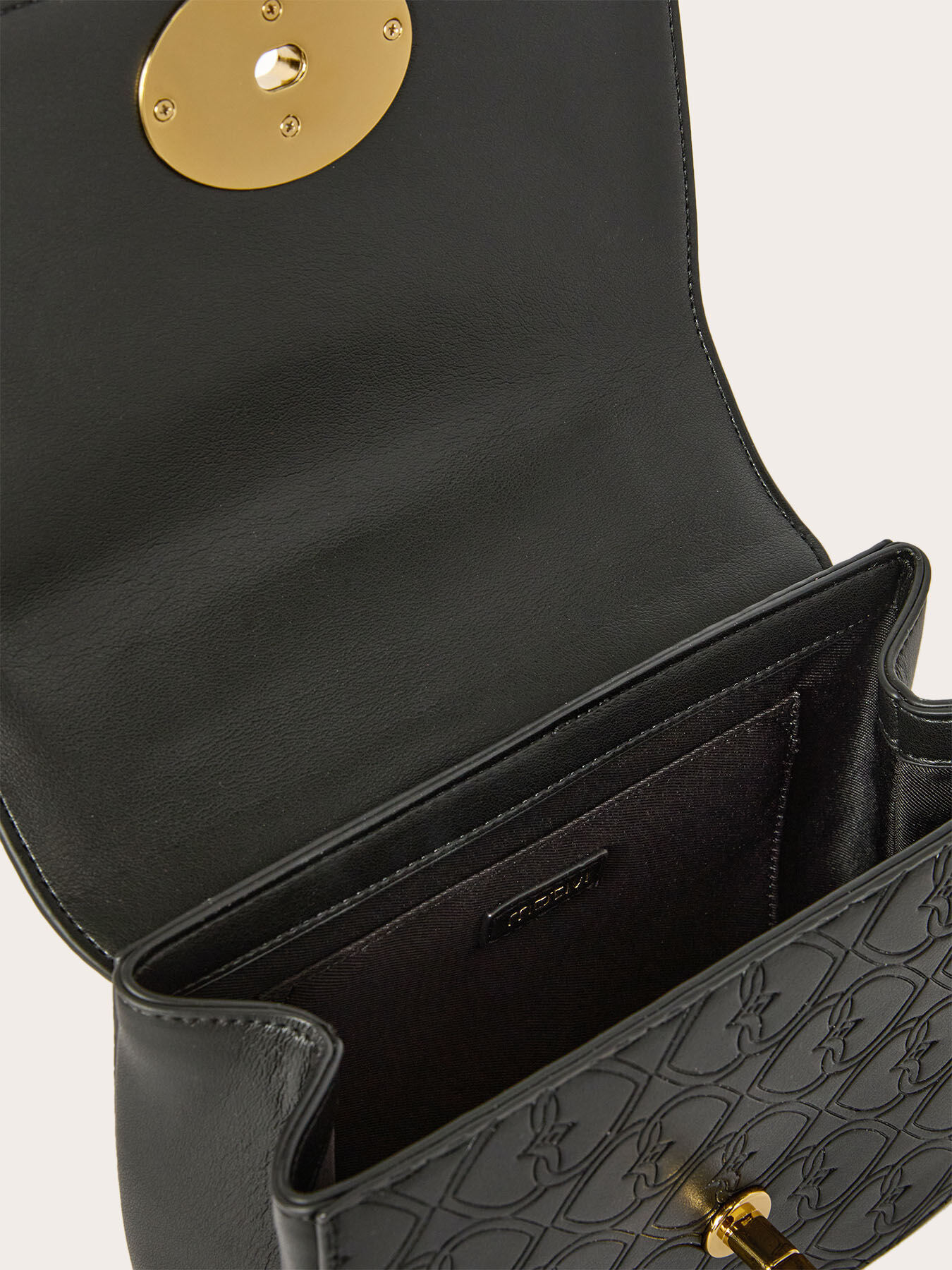 Shoulder bag in coated fabric with embossed print image number 4