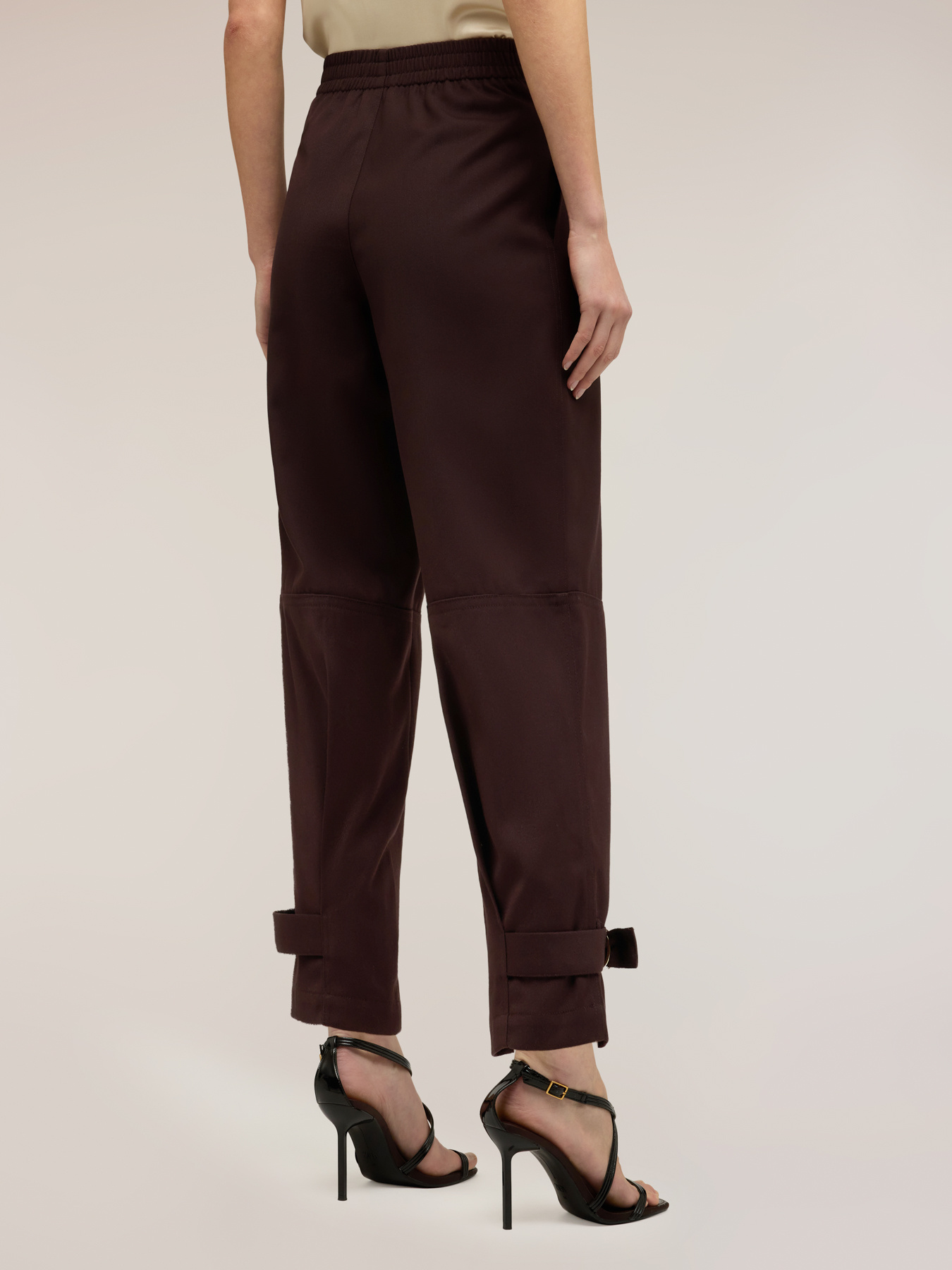 Polyviscose trousers with straps image number 1