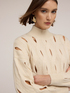 Perforated turtleneck sweater in wool blend image number 3