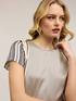 Satin blouse with foulard print image number 3