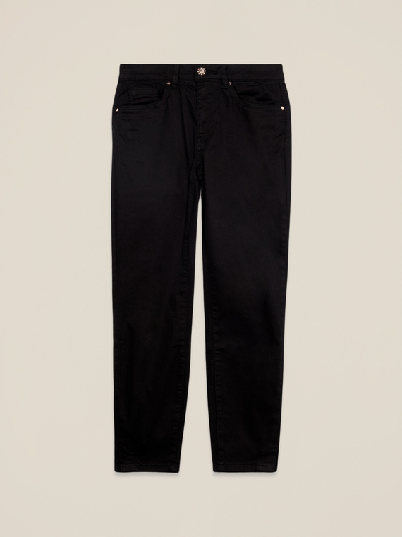 Regular trousers in mixed lyocell fabric