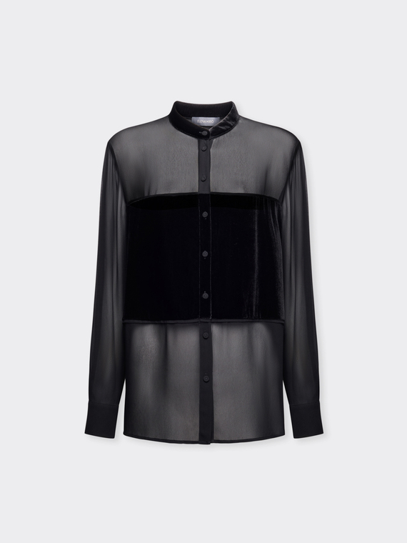 Georgette and velvet shirt
