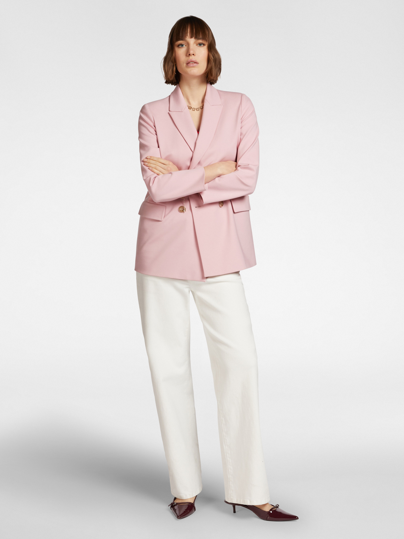 Zweireihiger Blazer aus Milano-Rib image number 8