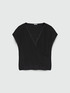 T-Shirt mit Überkreuzung und Bordüren aus Spitze image number 4