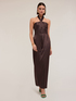 Vestito halter in raso lucido image number 0