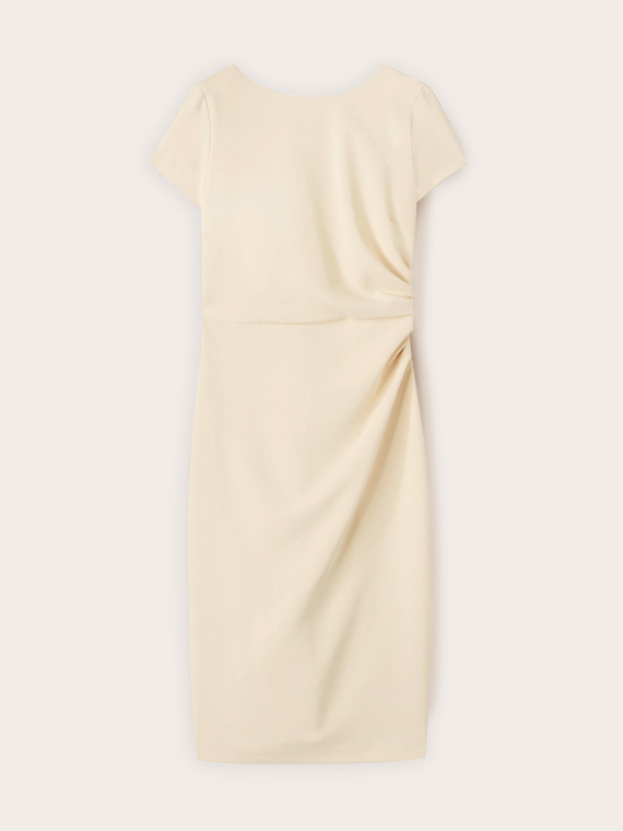 Sheath dress in cr&ecirc;pe with draping
