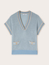 Pullover mit Lochmuster und Mikropailletten image number 4