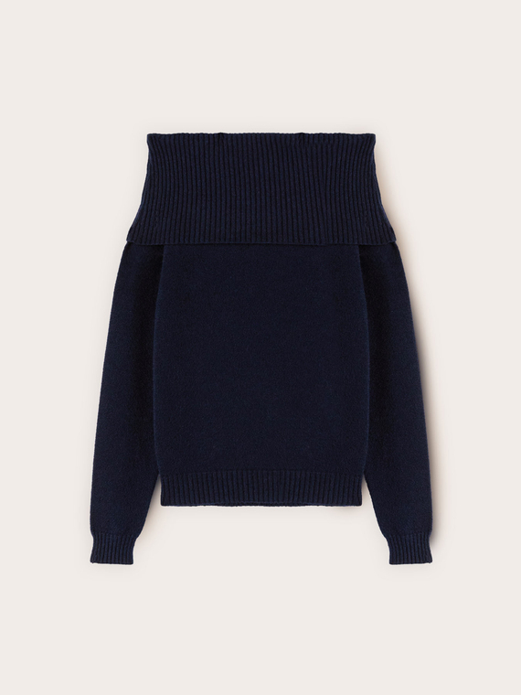 Off-shoulder sweater in viscose blend