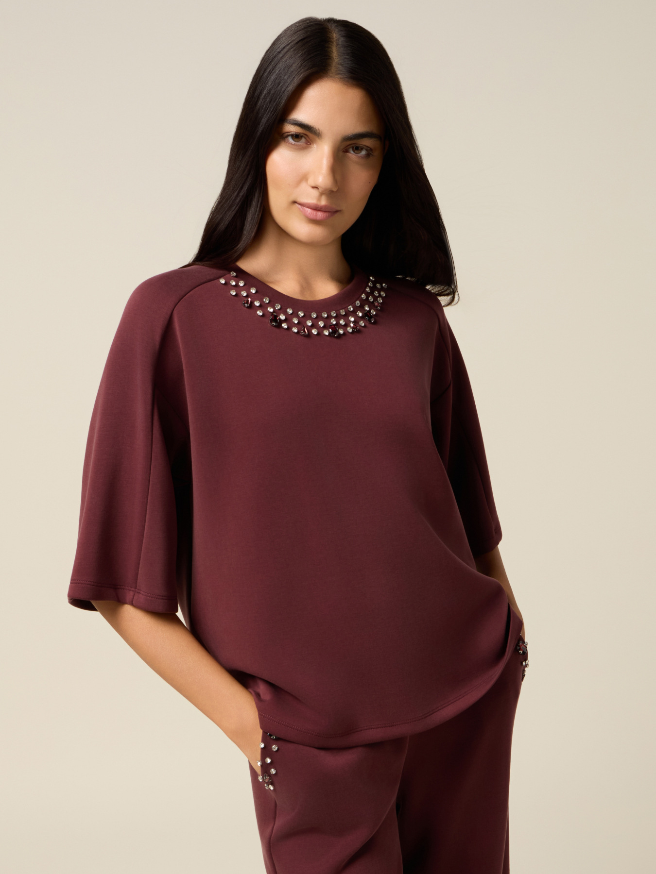 Felpa over con castoni image number 0