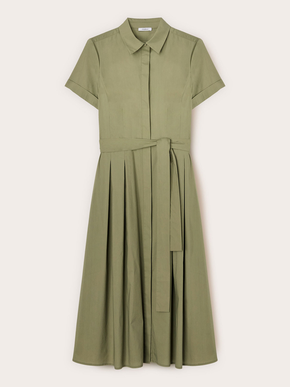 Rochie tip cămașă din poplin cu curea