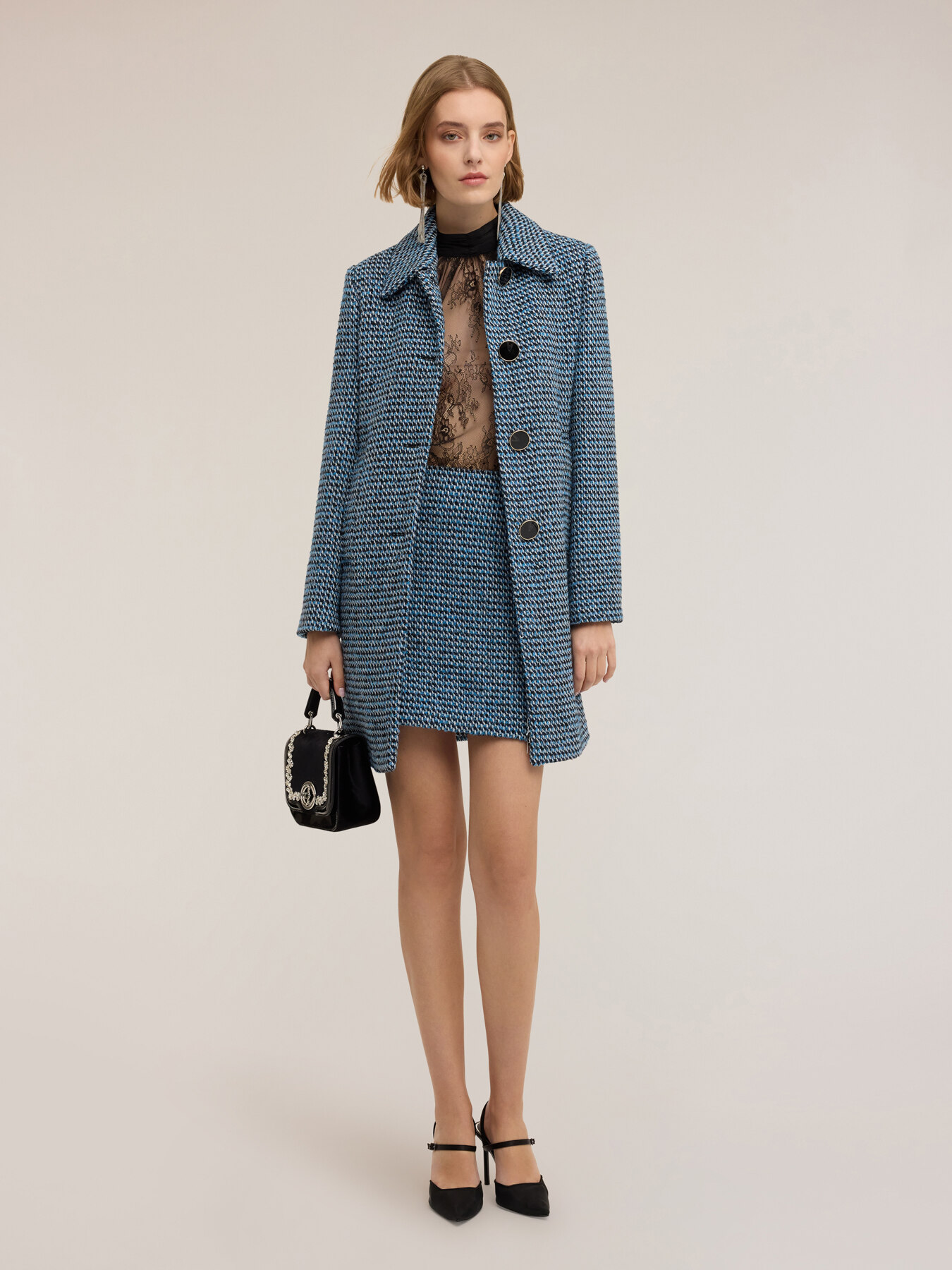 Cappotto lungo jacquard image number 0