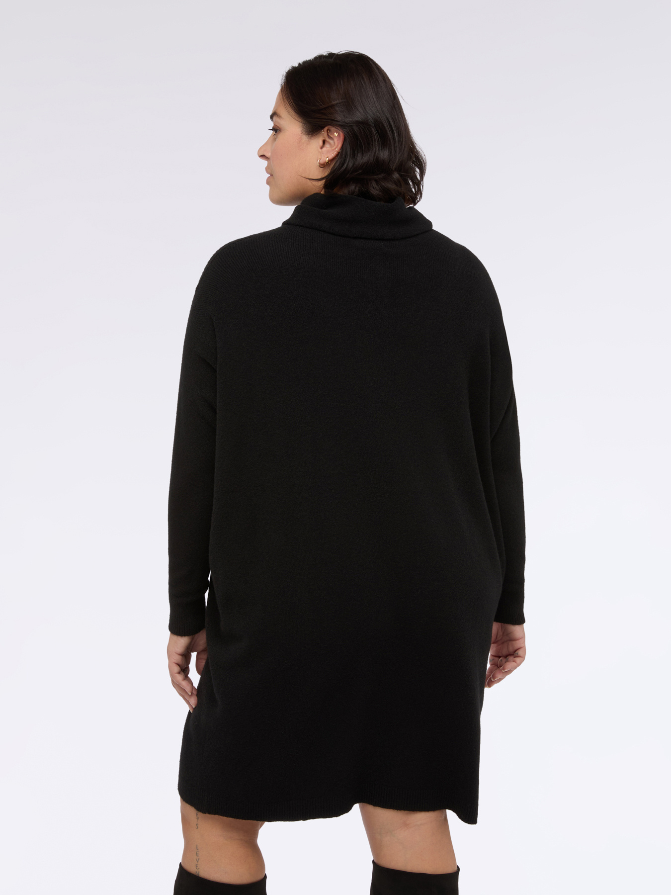 Pull col roulé long en mélange viscose image number 1