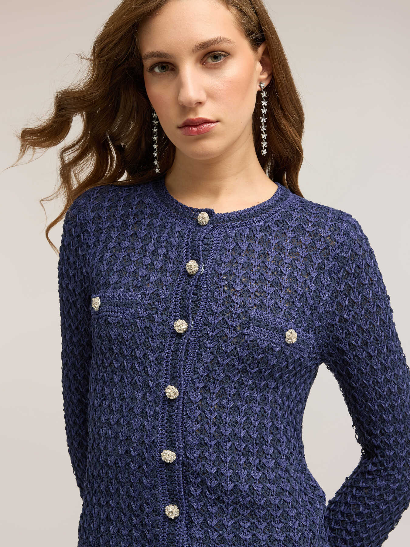 Openwork knit cardigan image number 3