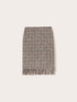 Boucl&eacute; pencil skirt with fringes image number 4