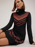 Vestido corto de punto con motivo chevron image number 3