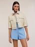 Cropped jacket with collar in coated fabric image number 2