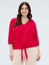 Viscose blouse with knot at the bottom image number 3