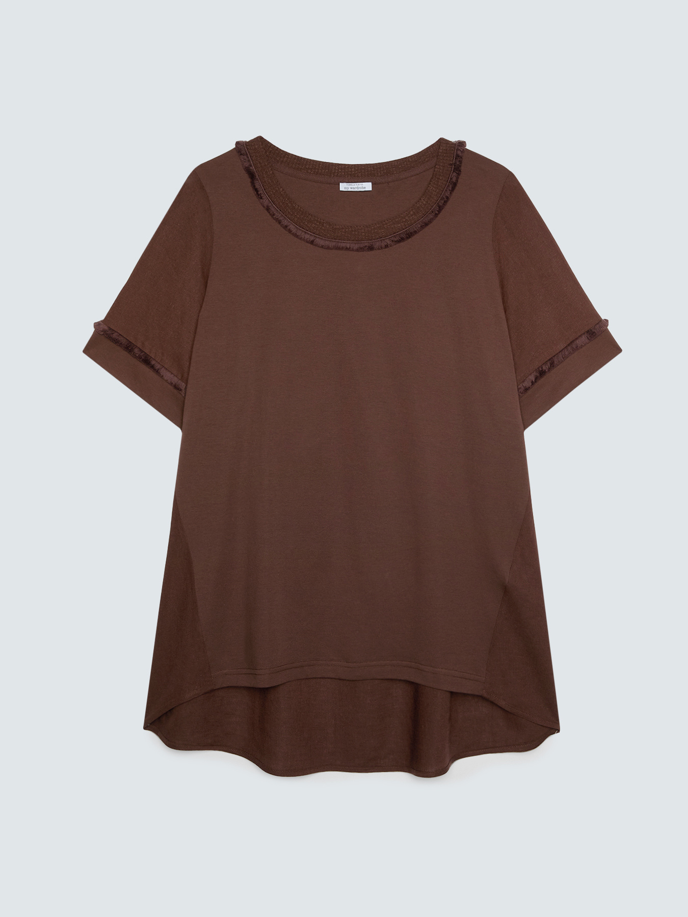 Zweifarbiges T-Shirt aus Leinenmischung image number 4