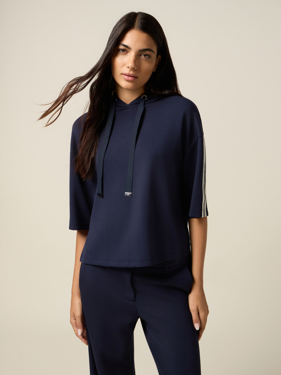 Felpa maniche corte con cappuccio