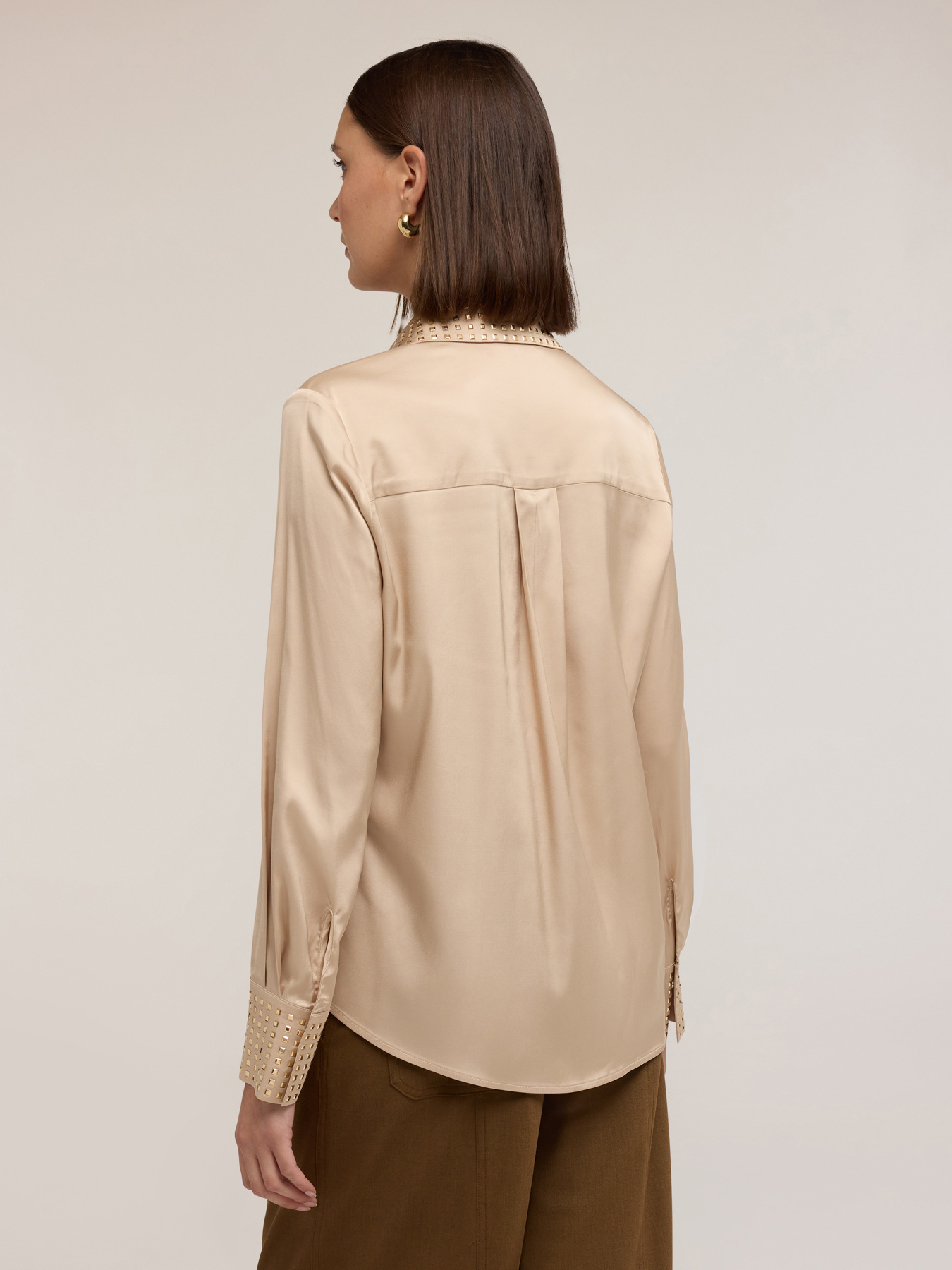 Satin shirt with studs image number 1