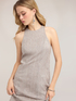 Kurzes Kleid aus Leinen-Mischgewebe mit Garnf&auml;rbung image number 3