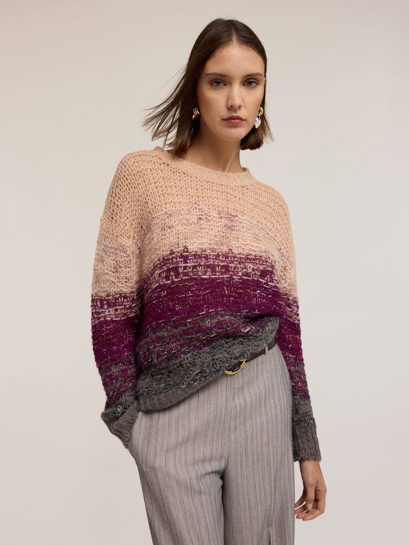 Gradient sweater in mohair blend image number 2