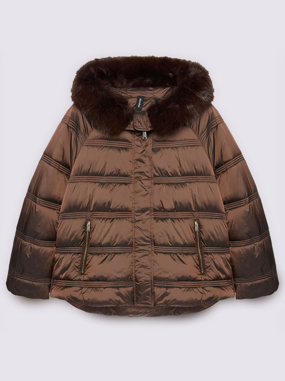 Doudoune &agrave; capuche en peluche