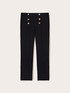 Pantalon regular en maille Milano motif boutons image number 4