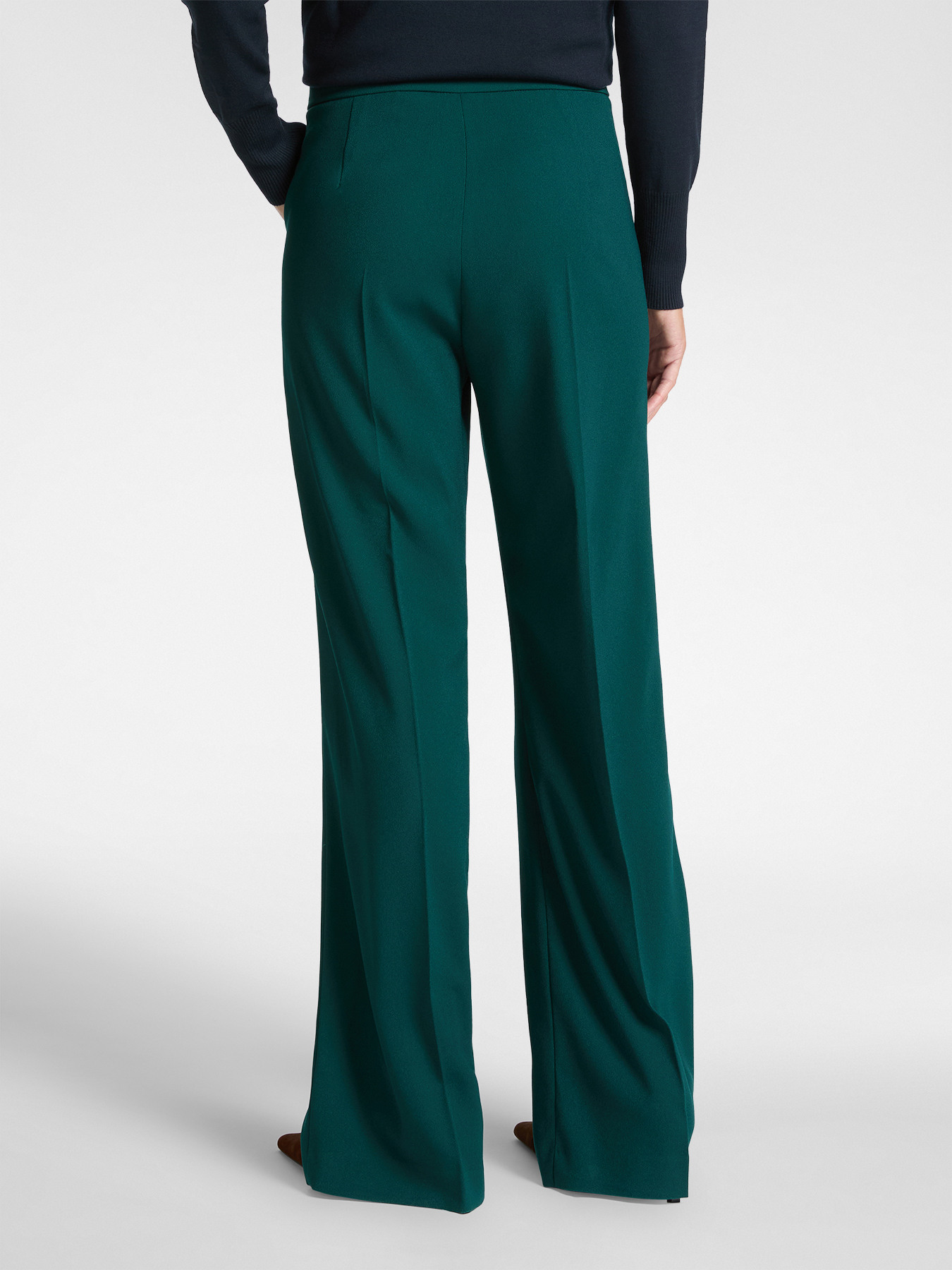 Stretch crepe fabric trousers image number 1