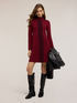 Short knit dress with contrasting color trim image number 0