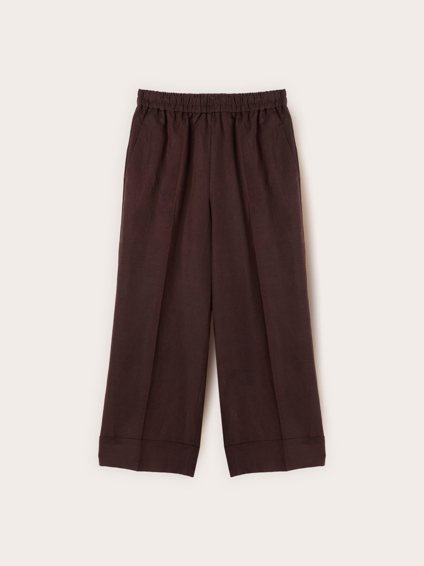 Pantaloni cropped din amestec de in image number 4