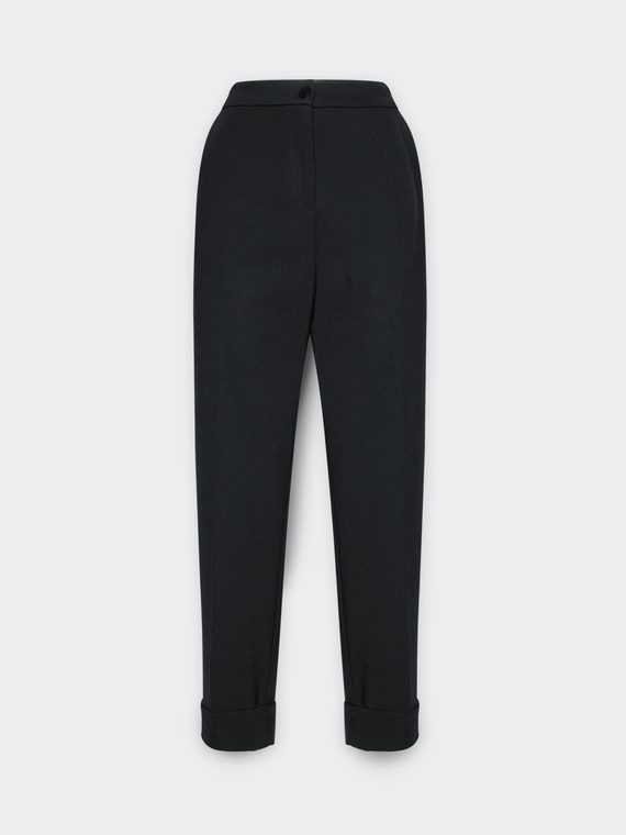Wide leg trousers with cuffs