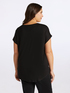 T-shirt bimaterica con scollo tonto e maniche kimono image number 1