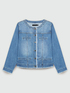 Denim-Blousonjacke mit Perlenstickerei image number 5